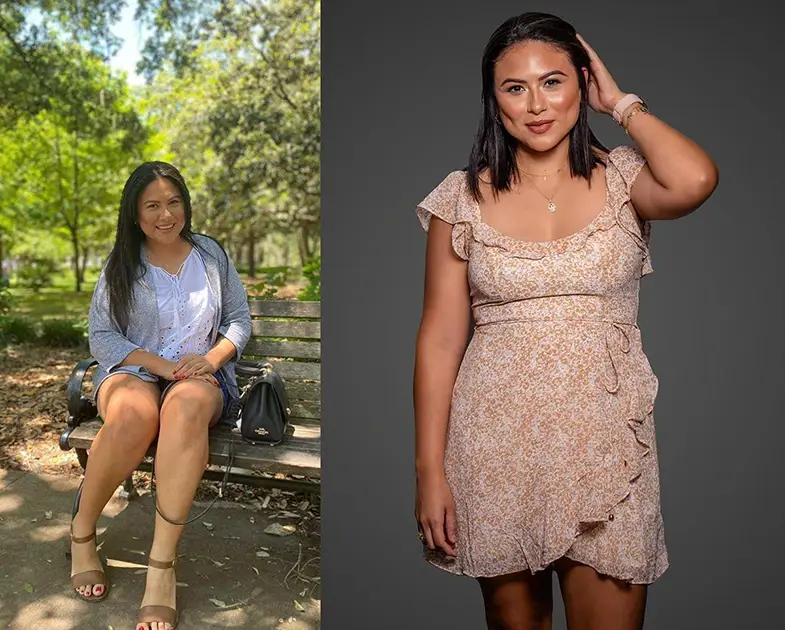 Ana C. — prima e dopo, meno 11 kg